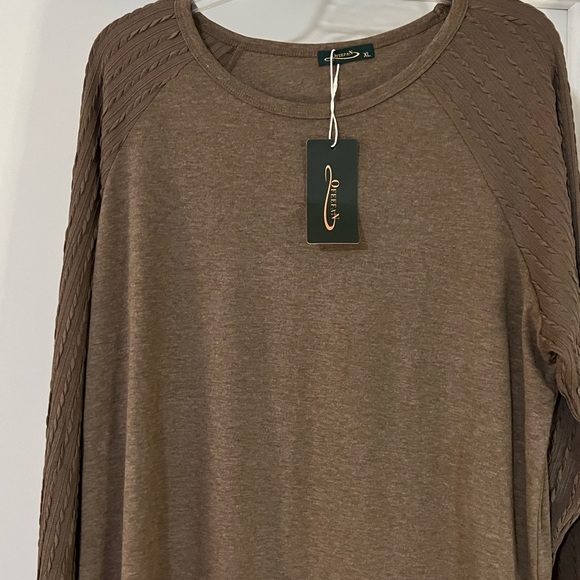 NWT OFEEFAN Long Sleeve Top – XL Brown - Picture 2 of 6